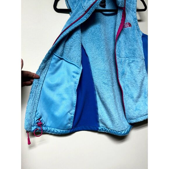 THE NORTH FACE Sherpa Fleece Zip Front Sleeveless Vest Turquoise/Blue/Pink, Sz S - Picture 4 of 9